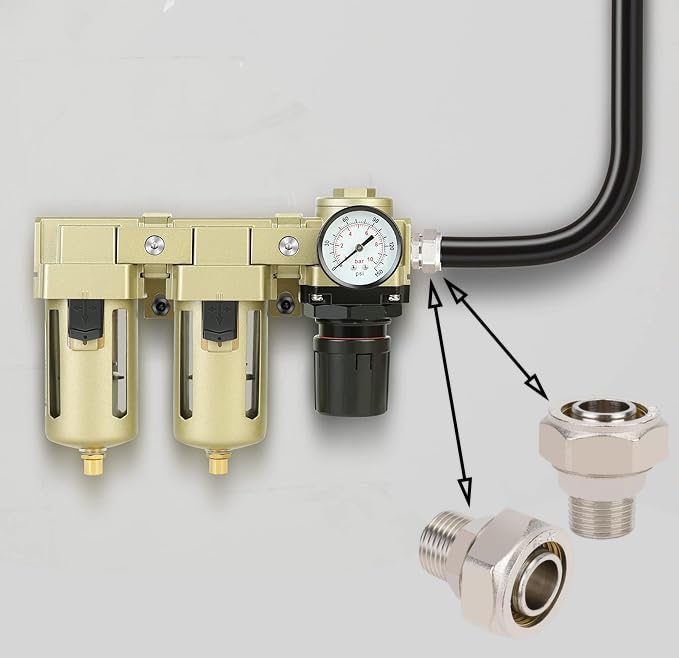 3/4''Straight Air Piping Fittings,Shop Compressed Air Line System fittings, Brass-Nickel Plated Rapid Air System Fittings 3/4"Tubing x 3/4" Male NPT Threads Adapter Fittings 2 pcs - size: 3/4