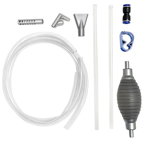 Aquarium Siphon, 87 Inch Segmented Aquarium Water Changer with Flows Control Valve and Hanger, Transparent Fish Tank Cleaner