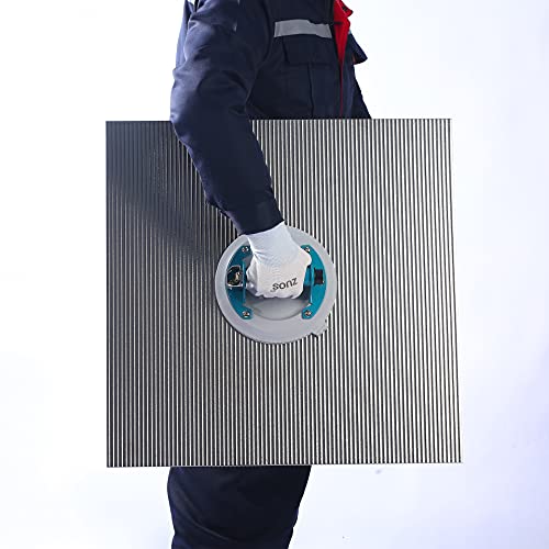 8" vacuum Suction Cup for Granite & Glass Lifting, Vacuum Suction Cup Vacuum Glass Lifter with Metal Handle and ABS Pump,500 lbs Load Capacity(Gray suction cup) - size: 8" mental suction cup