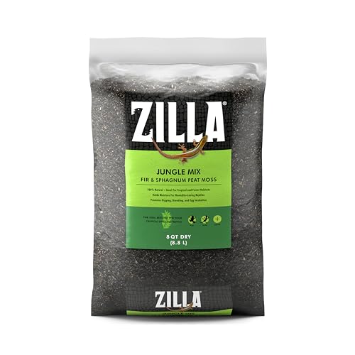 Zilla Pet Reptile Terrarium Substrate Bedding, Jungle Mix, for Frogs, Rainforest Geckos, Toads and Snakes, 8 Quart - size: 8 Quarts (Pack of 1)