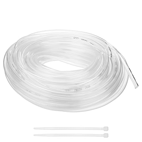 M METERXITY Vinyl Tubing 6mm ID x 8mm OD 100ft Flexible Plastic Tube with 2 Hose Ties, Lightweight Hybrid PVC Hose for Water Gardening/Airline/Aquarium Tubing [Clear] - size: 6mm ID x 100ft