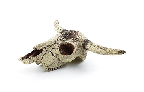 Leoyoubei Aquarium Decoration, Fish Tank Small Skull,Fish Turtle Hidden, Bonsai beautification. Cave Landscape Pet Reptile House Shrimps & Snails Love Them (Cattle Skull)