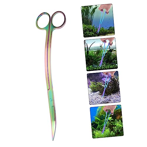 Stainless Steel Aquatic Scissors Professional Aquarium Plant Trimmer Tool for Cleaning Portable 10-inch Length for Aquascaping and Fish Tank Maintenance