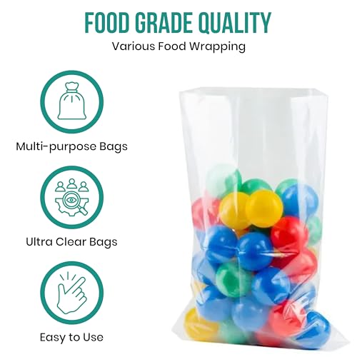 Levex - 2" x 3" (1000 Count) Open End Flat Top - 2-Mil Heavy Duty Clear Poly Bags for Packaging, Shipping, Storage & Food (Bags Do Not Have a Seal or Prints) - size: 2" x 3" (1000 Pack)