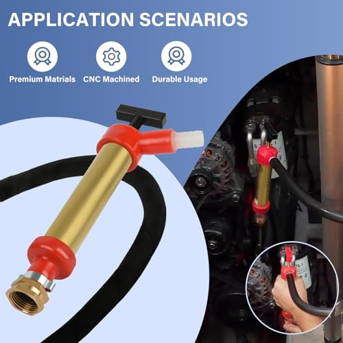 34060-0130 Marine Engine Oil Drain Hand Pump, Brass Oil Extractor Oump for Oil Change, 10.25" Long, 1.25" Diameter, Compatible with OMC/Mercruiser, 1 Gallon/Minute Output
