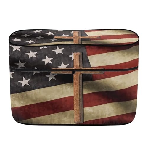 American Flag Cross Travel Trailer Propane Tank Cover Waterproof Propane Gas Tank Cover for Camper Weather Resistant Gas Cylinder Covers - color: American Flag Cross, size: S(20LB)