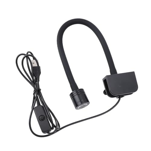 Omabeta LED Aquarium Clamp/Holder On Light High Brightness for 3‑6 Gallons Fish Tank, Small Clamp Aquarium Light for Freshwater Saltwater Aquariums, Aluminum Alloy, Silicone Soft Tube (Neutral)