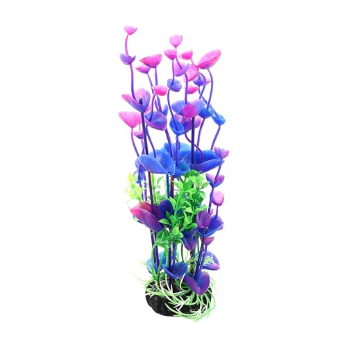 Aquarium Decoration,Plastic Plant Decoration for Aquarium Landscaping, 8.3Inch(Purple Green)