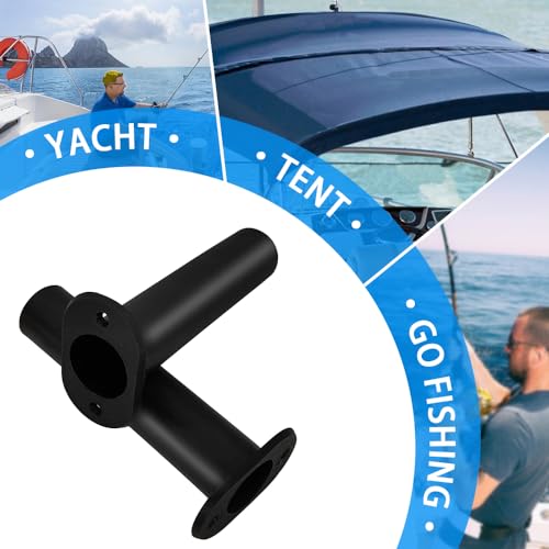 Fishing Rod Holder Plastic with UV 90 Degree Flush Mount 2PCS for Yacht and Boats - style: Black