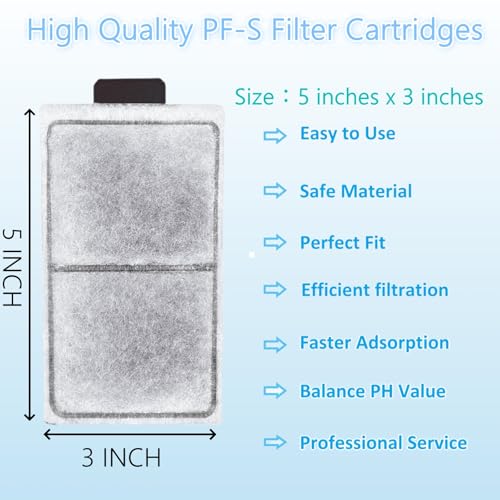 24 Pack PF-S Fish Tank Filter Cartridges, Aquarium Filter Cartridges Replacement Compatible with Top Fin Silenstream PF10 Power Filters - size: 24 Pack