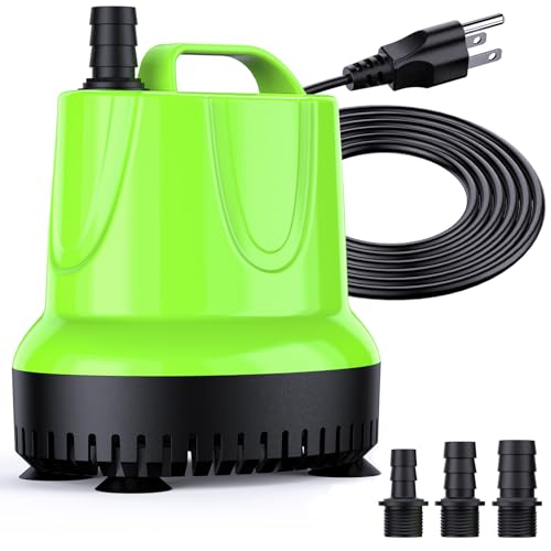 FREESEA Fountain Submersible Water Pump: 330 GPH 25W Small Sump Pump for Outdoor Pond Hydroponic Statuary Waterfall Aquarium Fish Tank