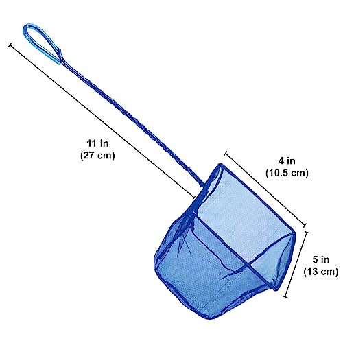 SunGrow Betta Fish Net, Secure Delicate Fin, 5x4 Inches with 11 Inches Handle, Extra Soft Nylon Net, Easy Routine Aquarium Tank Maintenance, Fish Tank Supplies