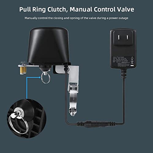 EVERSECU Tuya Smart WiFi & Bluetooth Smart Water Valve, Shutoff WiFi Control Water Valve Compatible with Alexa, Google and Application Program iOS/Android