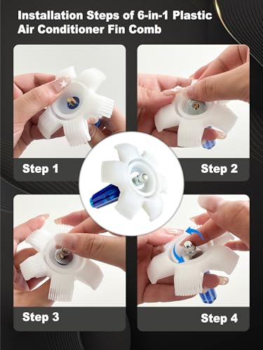 5 Pcs AC Coil Cleaner Set, Plastic Air Conditioner Fin Comb, Stainless Fin Straightener, Dual-Sided Cleaning Brush Kit for No Rinse Evaporator/Condenser Cleaner and All A/C Units