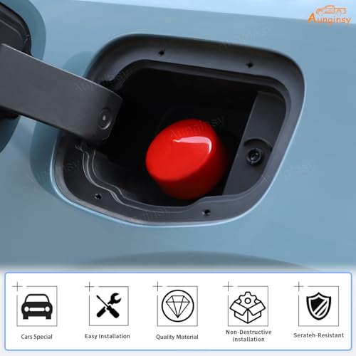 Aunginsy Capless Gas Cap Dirt, Water & Dust Cover Capless Gas Cap Fuel Filler Cover Compatible with Ford Maverick 2022-2024 Cap & Shield Capless Gas Cap Fuel Filler Nozzle Cover Protection Accessories - color: Red