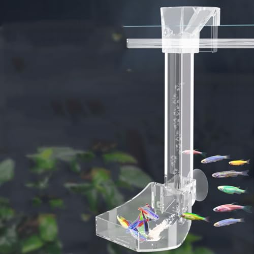 300MM Aquarium Feeding Tube Fish Feeder Tube Clear Acrylic Shrimp Feeding Tube with Hooks and Suction Cups for Aquarium Fish Tank Feeder - size: Aquarium Fish Tank Feeder-300mm