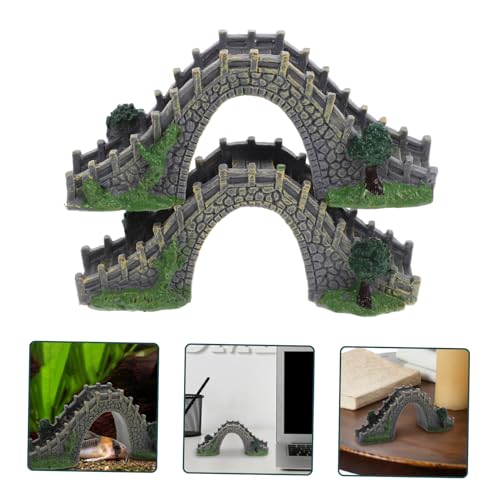 ORFOFE Sturdy PVC Bridge Model Decor for Decoration Garden Aquarium Bridge Accessory