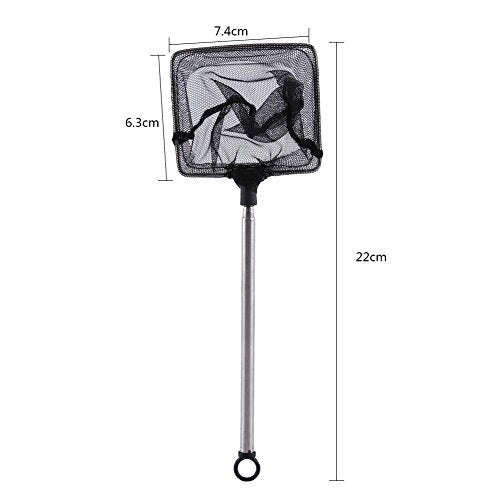 Fishing Landing Net Fish Aquarium Accessories Net Fish Net Fish Skimming Net Goldfish Net Mini Adjustable Telescopic Fishes Shrimps Landing Net for Aquarium Fishbowl Fish () - color: Square