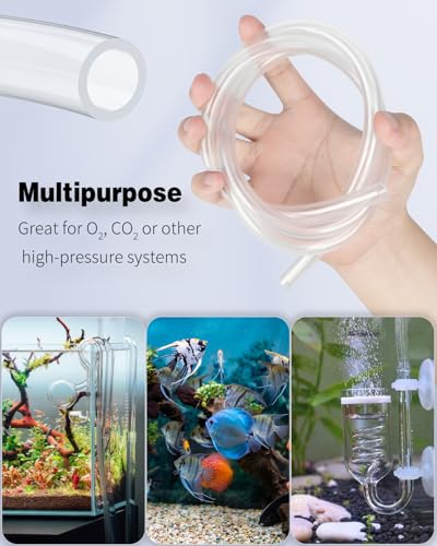 Pawfly 9.8 Feet Aquarium Airline Tubing, ID 3/8" Clear PVC Flexible Plastic Tube for Aquarium Garden Pond Fountain - size: 3/8" ID, style: 9.8 Feet