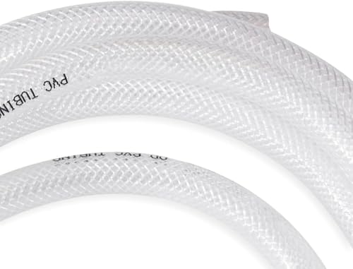 DAVCO 1" ID × 5 ft Heavy Duty Braided Clear Plastic Vinyl Tubing, Flexible High Pressure Reinforced PVC Vinyl Tube Hose, Non-toxic, BPA Free - size: 1"ID, style: 5 Feet