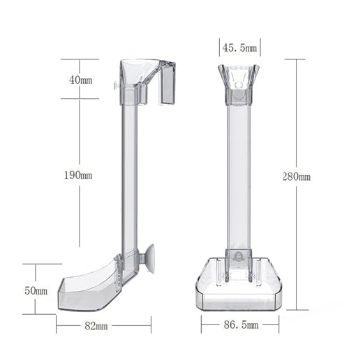 300MM Aquarium Feeding Tube Fish Feeder Tube Clear Acrylic Shrimp Feeding Tube with Hooks and Suction Cups for Aquarium Fish Tank Feeder - size: Aquarium Fish Tank Feeder-300mm