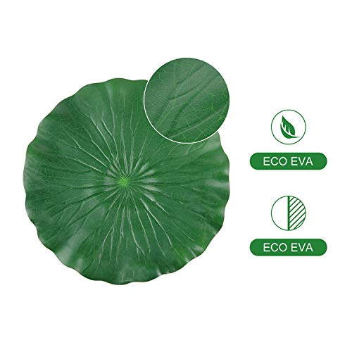 WILLBOND 12 Pack Artificial Lily Pads Floating for Pond, 4 Sizes Lily Pad Fake Lotus Leaves Fish Decorations, Realistic Foam Water Plants for Koi Aquarium Fish Tank Pool Landscape Garden Decor