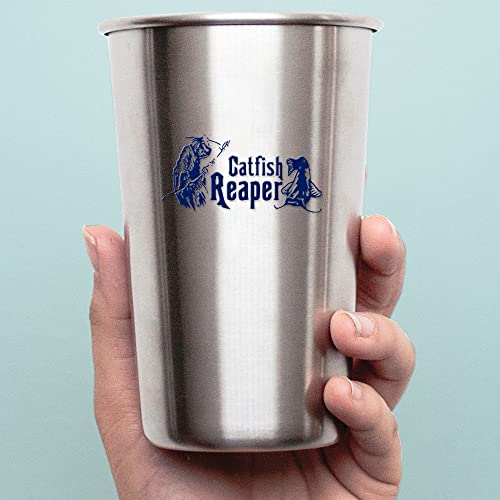 Decal Stickers of Catfish Reaper Fishing #2 (Navy Blue) (Set of 2) Premium Waterproof Vinyl Decal Stickers for Laptop Phone Accessory Helmet Car Window Mug Tuber Cup Door Wall - ANDstic570833AB - color: Navy Blue, size: 8.3'' x 4''