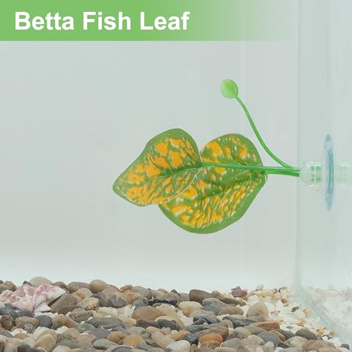 Betta Fish Leaf, Natural Habitat Simulation for Betta Spawnings Grounds, Betta Spawnings Leaves, Resting Bed, Large Small Leaves, Orange Deep Green