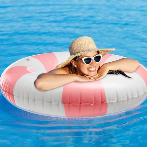 2 PCS Inflatable Pool Floats for Swimming Pool Party Lake Beach Adults - Floaties Pool Tubes Swim Rings Tubes Floaties for Beach Pool Party Decorations - color: Pink, size: 29"