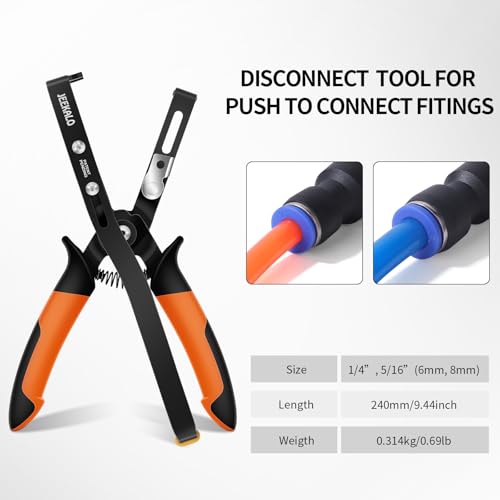 Push to Connect Fittings Air Line Removal Tool for 1/4”, 5/16” (6mm, 8mm) Push-fit Pneumatic Connector Air Line Pliers Disconnect Tool