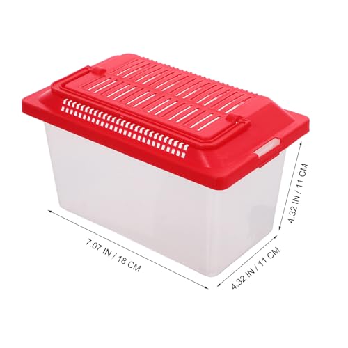 ERINGOGO Portable Fish Tank and Turtle Habitat Breeding Box, Pp Plastic Handheld Aquarium, Impact-Resistant 18x11x11cm for Small Pets and Reptiles Transportation