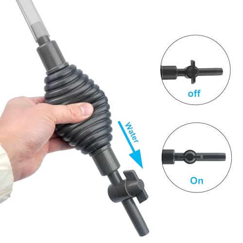 Newpol 5.7FT Aquarium Siphon Vacuum Cleaner for Fish Tank Cleaning Gravel & Sand & Change The Water, transparent