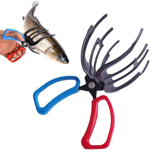 AIIONP Fishing Pliers Gripper, 2025 New Metal 3 Claw Fish Catch Gripper, Fish Control Clamp Claw Tong Grip Tackle Tool, Fish Scales Grip Grabber Fish Clamp Holder for Most Freshwater Fish - color: Large