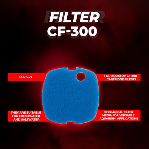 Aquatop Replacement Coarse Filter Sponge for Aquarium Filters RCP-CF300 – Enhanced Mechanical Filtration – Easy to Use and Install (Pack of 2) - color: Blue, size: Blue - CF300 (Pack of 2)