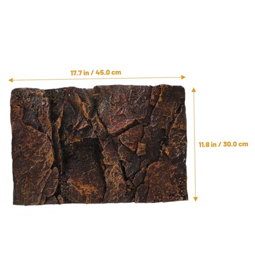 3D Textured Rock Background Board for Reptile and Aquarium Tanks Realistic PU Texture Habitat Decor Natural-Looking Terrarium Backdrop for Lizards Turtles Amphibians and Fish