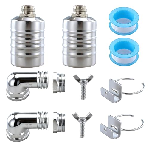 2 Pack Water Float Valves - Stainless Steel Automatic Level Control with 1/2in & 3/4in Connections for Fish Tanks, Swimming Pools, Livestock Water Troughs