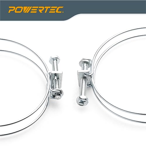 POWERTEC 70214 1-1/2 Inch Adjustable Double Wire Hose Clamp with Bolt for Pool, Spa & Pipe, 5 Pack (Color May Vary) - size: 1-1/2", style: 5 pack