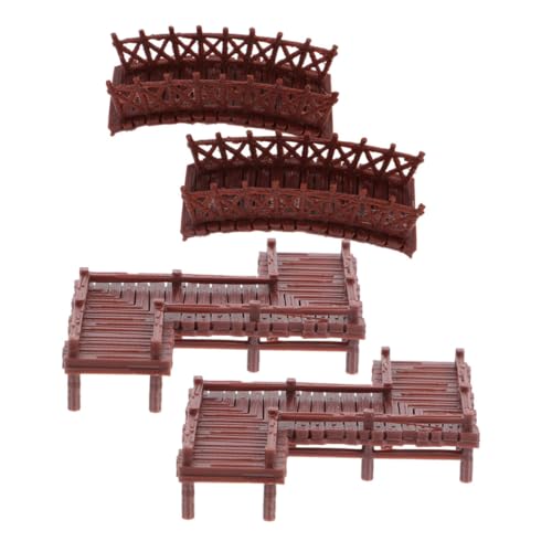 4pcs Mini Fairy Garden Bridges Small Arch Z Shape for Terrarium Decor Aquarium Decoration Ornaments Charming Chinese Architectural Style for Use