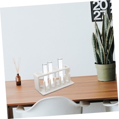 Ipetboom Plastic Test Tube Rack Holder for Water Quality Testing, Laboratory Tube Organizer with Portable White Plastic Stand, Suitable for Aquariums and School Labs
