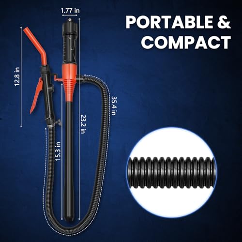 Portable Battery Powered Fuel Transfer Pump - 2.4GPM Handheld with Adjustable Flow for Gas, Diesel, Kerosene & Water