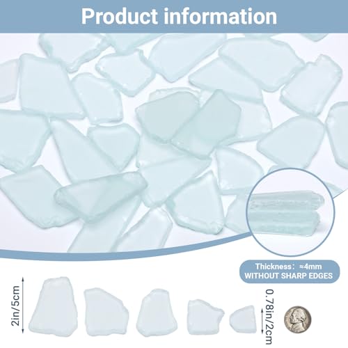 SUREAM Sea Glass for Crafts, White Glass Pieces for Vase Filler, Seaglass Decor for Home, Aquarium Ornament, Beach Weddings and Christmas Tree Decor - color: White