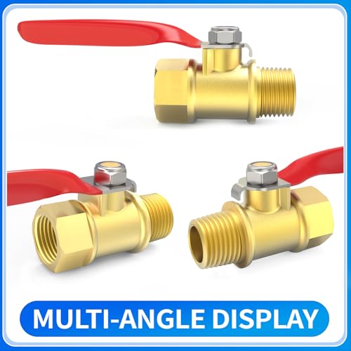 ChillWaves Brass Ball Valve, Air Compressor Ball Valve Shut Off Switch 1/4" NPT Male x 1/4" NPT Female Thread Pipe Fitting(6-PACK) - size: 1/4" MNPT x 1/4" FNPT, style: PACK OF 6
