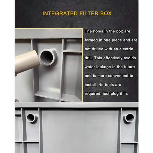 Aquarium Filter,Large Aquarium Filter Kit - External Multi-Stage Filtration System for Ponds & Fish Tanks, Oxygenation Included, No Pump or Media Required, Ideal for Healthy Aquatic Life - size: 30x20x44cm