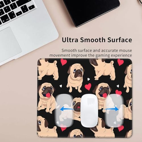 Cute Pug Fashion Mouse Pad,Pad Mousepads with Non-Slip Rubber Base for Laptop Desktop Computer, 8.3 X 10.3 in - color: Cute Pug, size: 8.3L x 10.3W inches