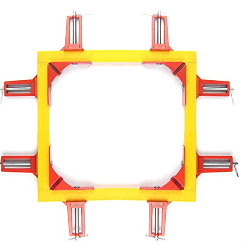 Beduan 90 Degree Right Angle Clip Fixed Corner Clamp Multifunction Hand Tool for DIY Fishtank Woodworking Picture Frame (Pack of 4)
