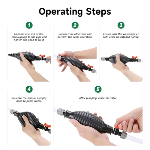6FT Siphon Components Kit, Portable Manual Oil Sucker Pump, with Hose, Hose Retainer Clip, Copper Jiggler, Zip Ties, Shut-off Valve & Spring for Efficient Liquid Transfer - size: 6ft kit