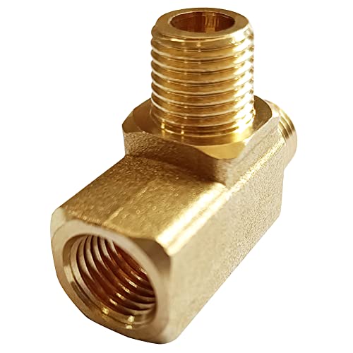 Uenede 2PCS Brass Tee Pipe Fitting 1/4" NPT Male to 1/4" NPT Male to 1/4" NPT Female for Water/Oil/Gas - style: Male x Male x Female