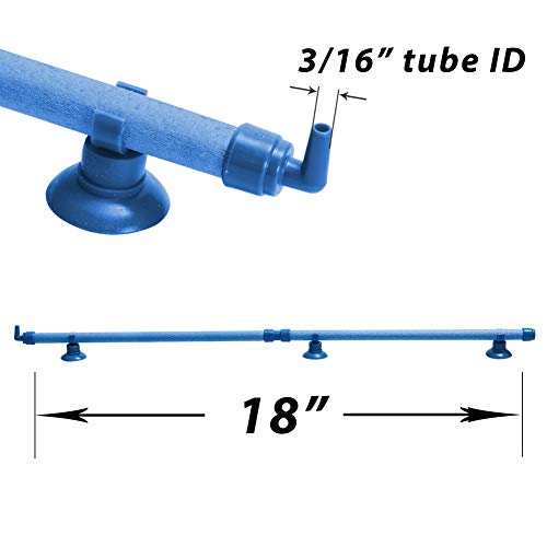 Quickun Aquarium Air Stone Bubble Wall Tube Oxygen Diffuser Bar Decor Accessory for Fish Tank 18 Inch Length,1PCS - color: Blue, size: 18 inch