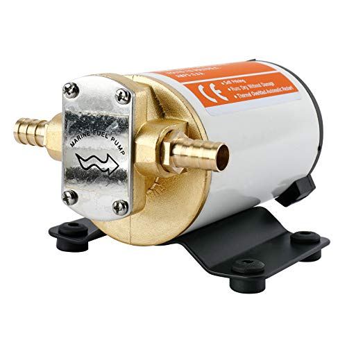 Amarine Made 12v Scavenge Impellor Pump- for Diesel Fuel Scavenge Oil Transfer - White Shell