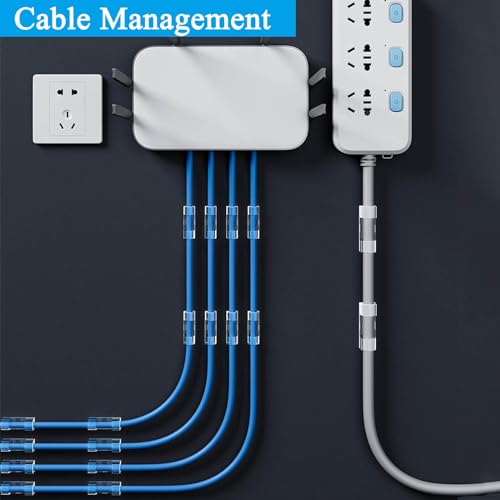 80 PCS Cable Clips (Small & Large),Adhesive Cable Clips for Wall,Finisher Wire Clamp for TV PC Laptop,Cable Management Clips Outdoor Light Clips - color: 80PC